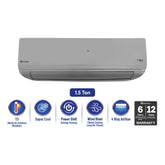 Dawlance Hyper T3 Inverter 30 R32 Matt Silver 1.5 Ton AC – front view