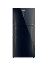 Homage HR-47452 Tech Inverter Glass Door 13 Cu Ft Refrigerator – Black Glass front view