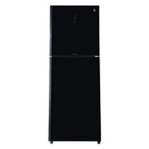 PEL PRDTUINVO-6370 Digitron Ultra Inverter Curved Glass Door Refrigerator 310L – Silver Strip Black front view