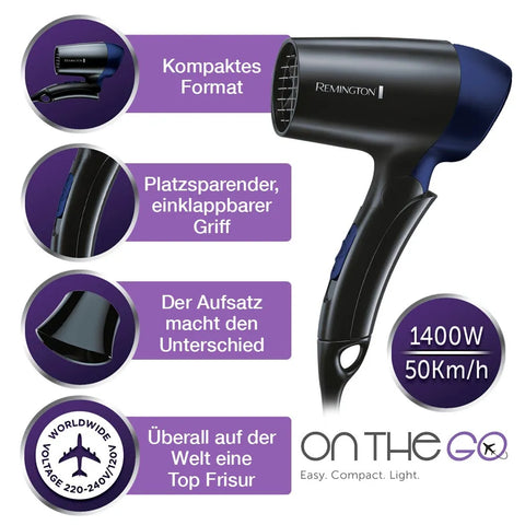 Remington D2400 Travel On The Go 1400W Hair Dryer photo 2 | ShandaarBuy
