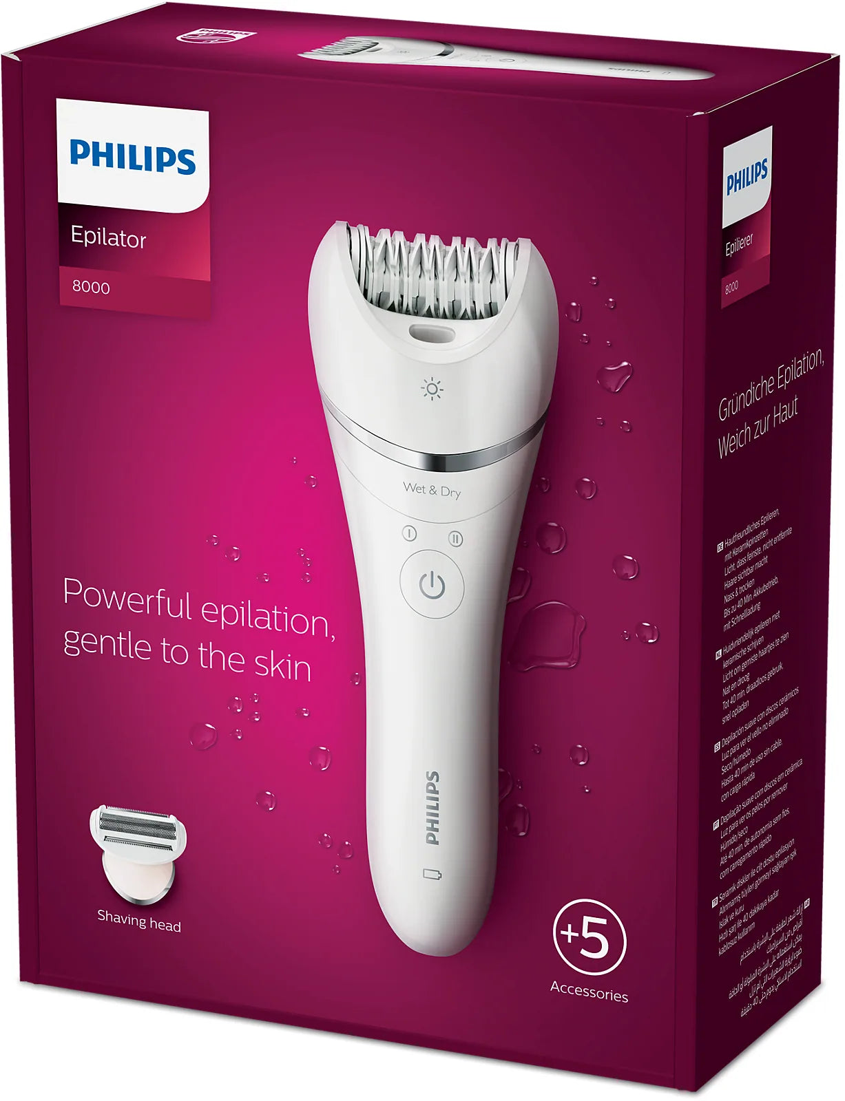 Philips BRE710/01 Epilator Series 8000 Wet & Dry Cordless Epilator - image 5