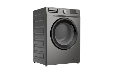 Dawlance DWF 7310 INV Manhattan Grey front load washing machine, side angled view