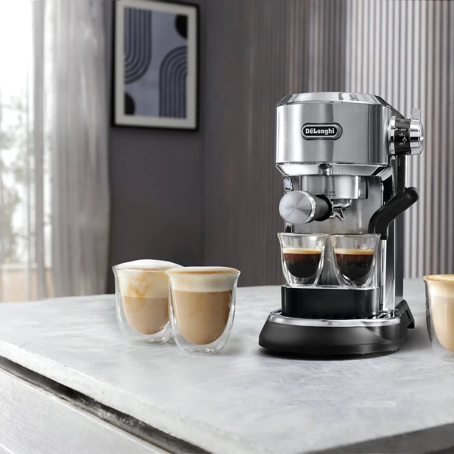 Delonghi EC950 side view | Delonghi Dedica Maestro Plus EC950 Espresso Machine | ShandaarBuy