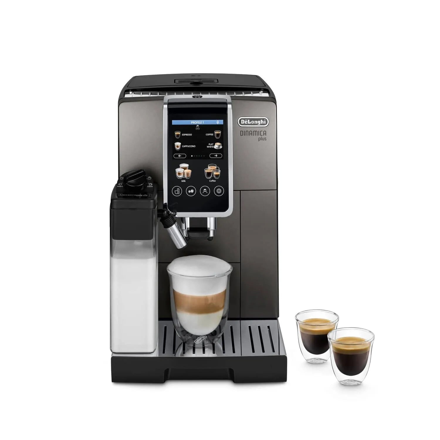 Delonghi ECAM380.95 front view | Delonghi Dinamica Plus ECAM380.95 Bean-to-Cup Coffee Maker | ShandaarBuy