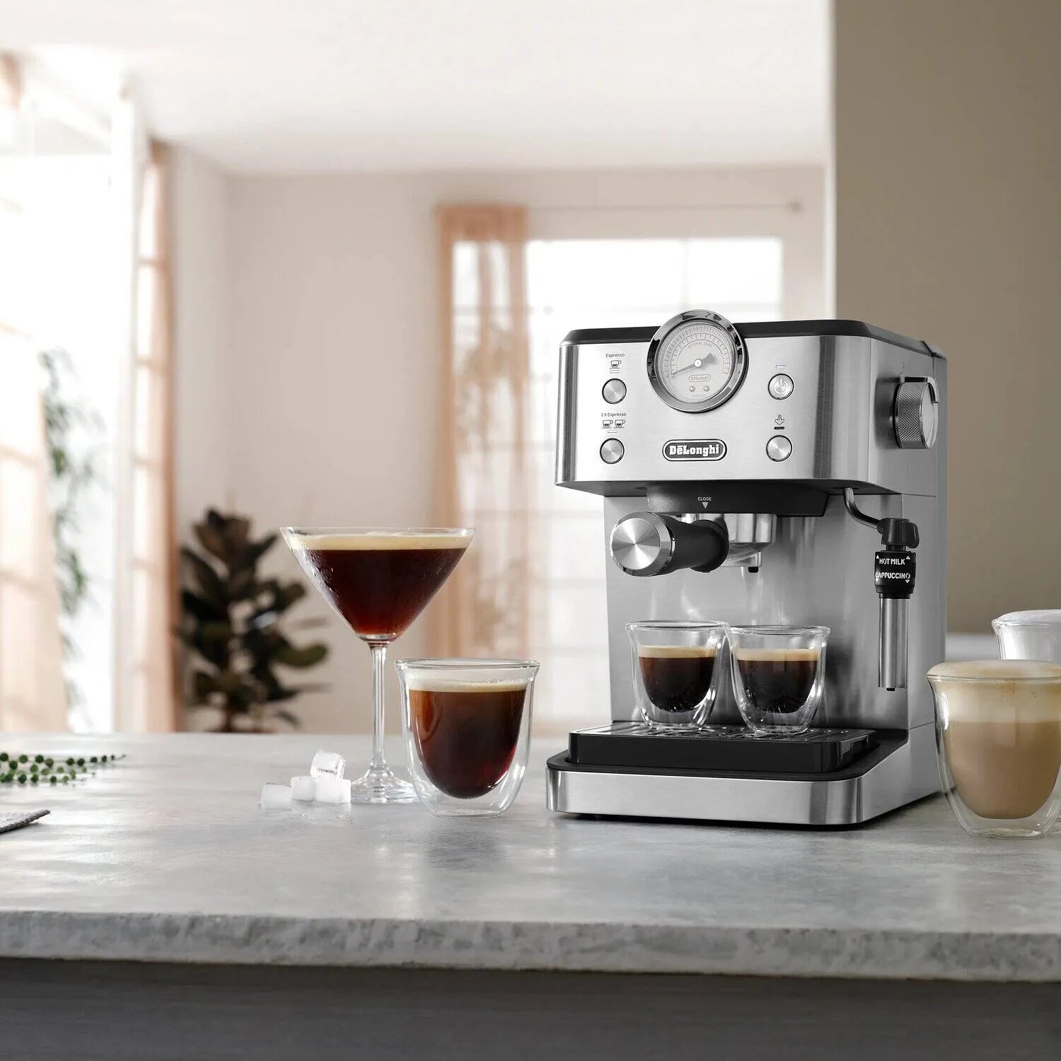 Delonghi EM450.M detail | Delonghi Linea Classic EM450.M Espresso Machine | ShandaarBuy