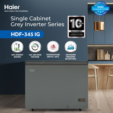 Haier HDF-345 Single Door Inverter Deep Freezer