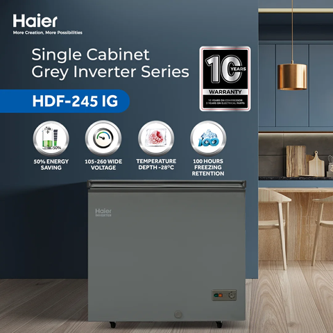 Haier HDF-245IG Singal Door Inverter Deep Freezer price in pakistan