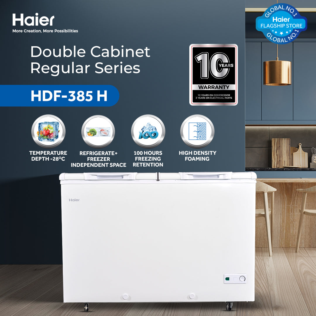 Haier HDF-385H Double Door Deep Freezer