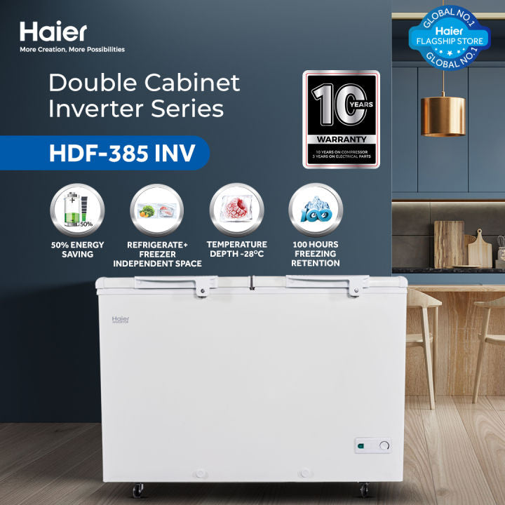 Haier HDF-385I Inverter Double Door Deep Freezer