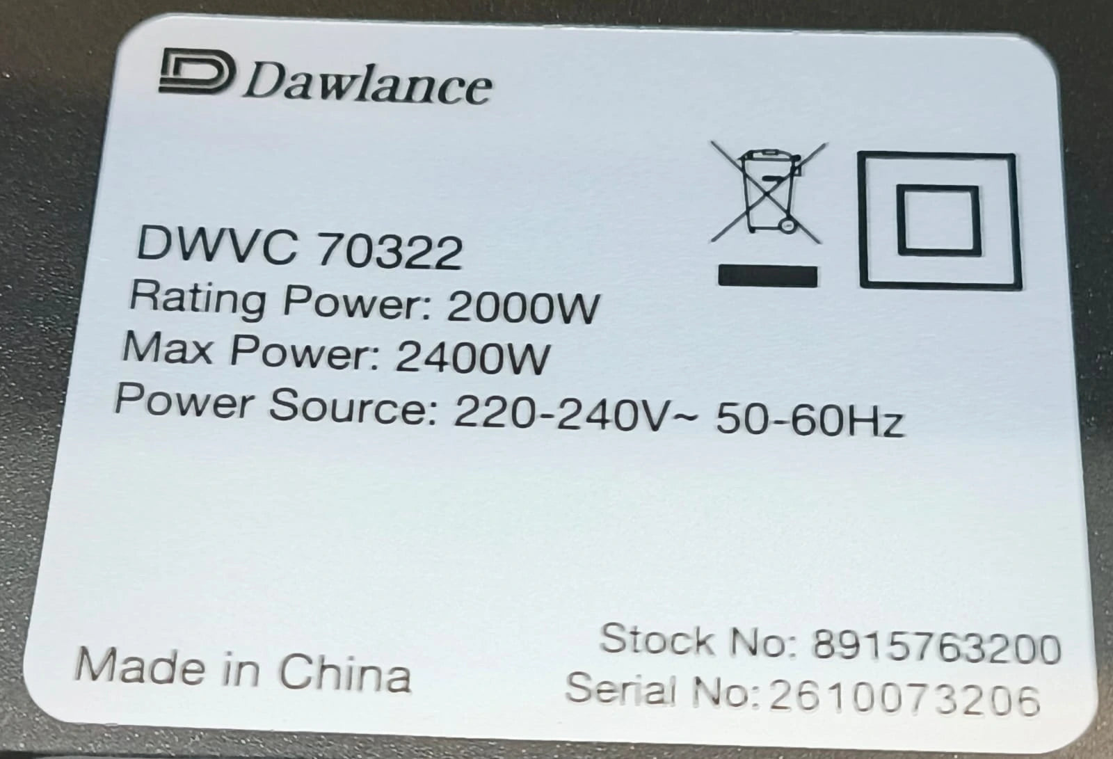 Dawlance Vacuum Cleaner DWVC-70322 Powerful Drum Vacuum & Blower