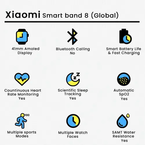  Xiaomi Smart Band 8 (Global) Smart Watch Smart WatcheS   MI watche smart watches    Andorid watches 