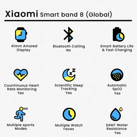  Xiaomi Smart Band 8 (Global) Smart Watch Smart WatcheS   MI watche smart watches    Andorid watches 