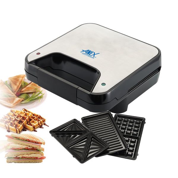 Anex AG-2047 Sandwich Maker — front view | Anex AG-2047 2 Slice Sandwich Maker 3In1 | ShandaarBuy