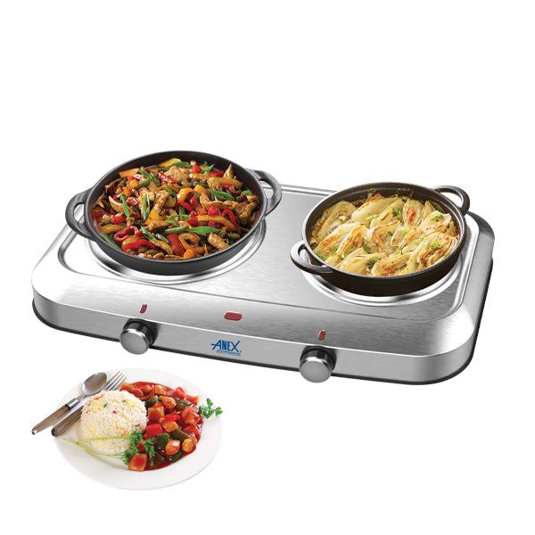 Anex AG-2163 Hot Plate — front view | Anex AG-2163 Hot Plate Double,1500w+1000w | ShandaarBuy