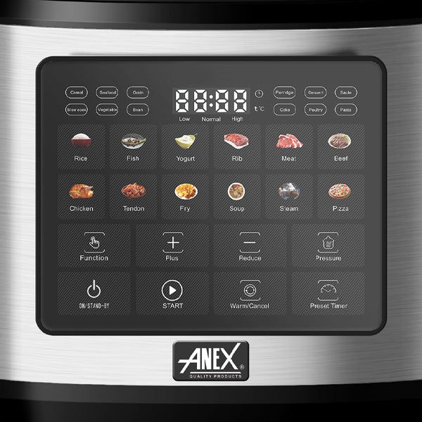 Anex AG-2188 Multi Cooker — detail view | Anex AG-2188 Multi Pressure Cooker Digital Panel | ShandaarBuy