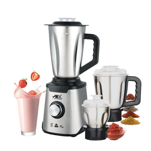 Anex AG-6133 Blender — front view | Anex AG-6133 SS Body,SS Jug & Grinder 3in1 | ShandaarBuy