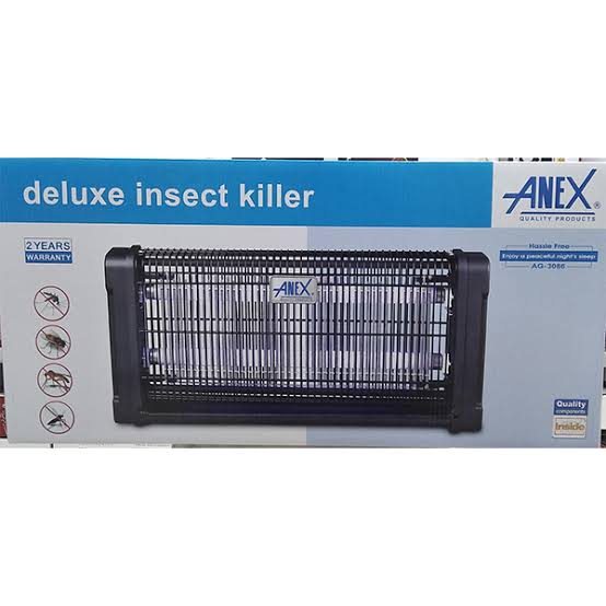 Anex AG-3084 Deluxe Insect Killer unit displayed in front of its product packaging box