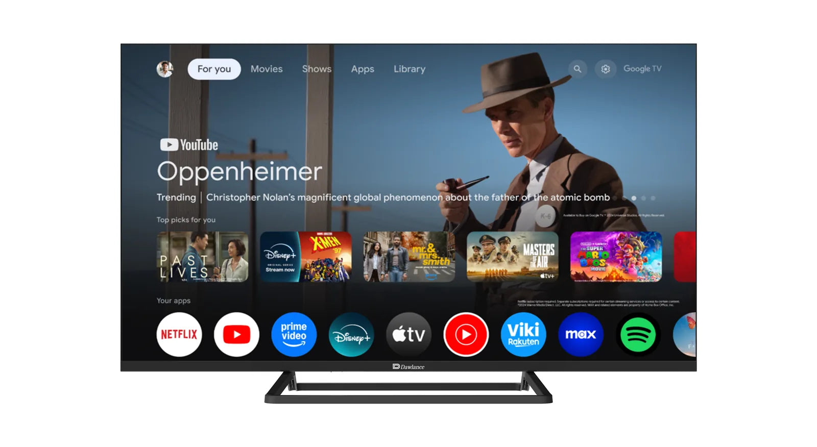 Dawlance 40" KORE+ QLED Google TV TV front view