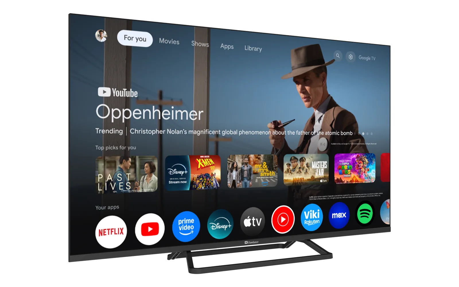 Dawlance 43" KORE+ QLED Google TV TV angle view