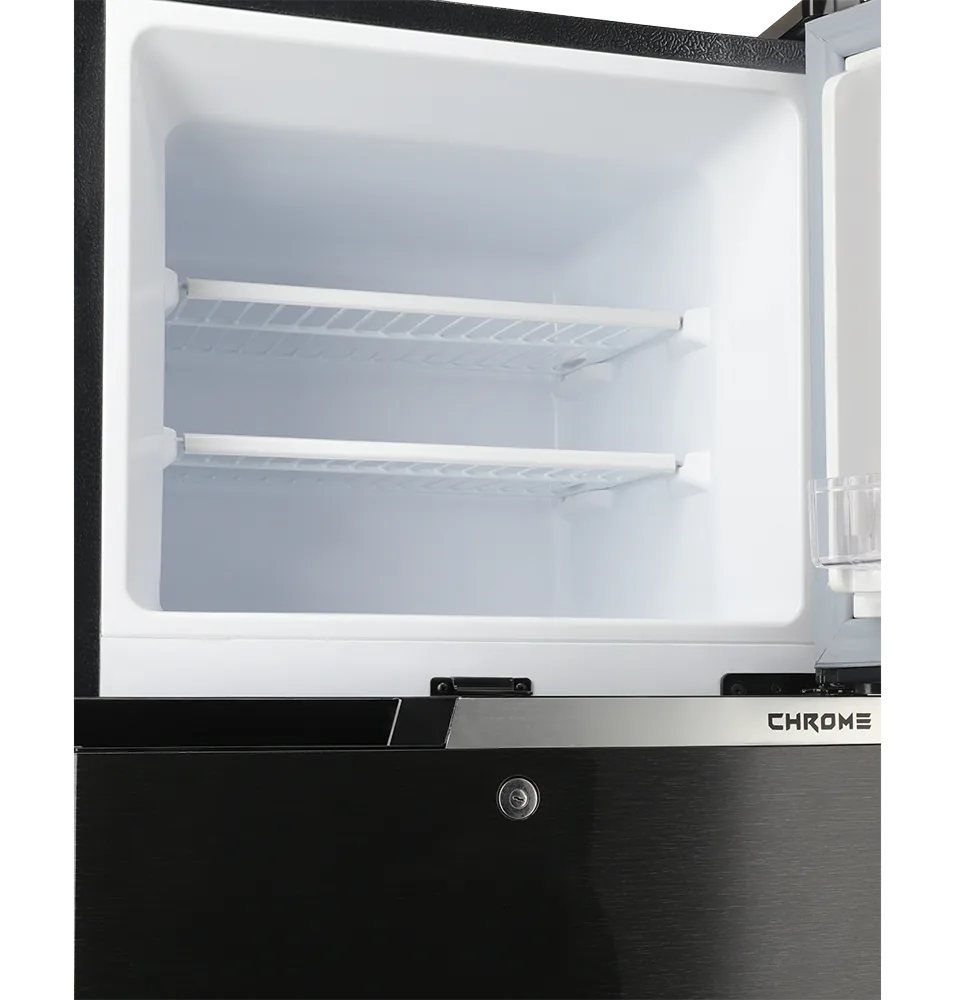 Dawlance 9140 WB Chrome Hairline Black Refrigerator side view