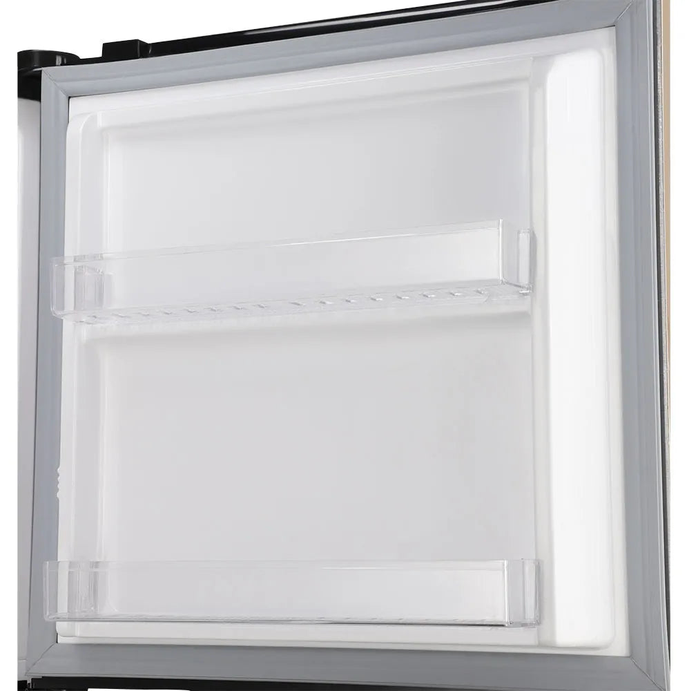 Dawlance 9173 WB E-Chrome Hairline Golden Refrigerator close up