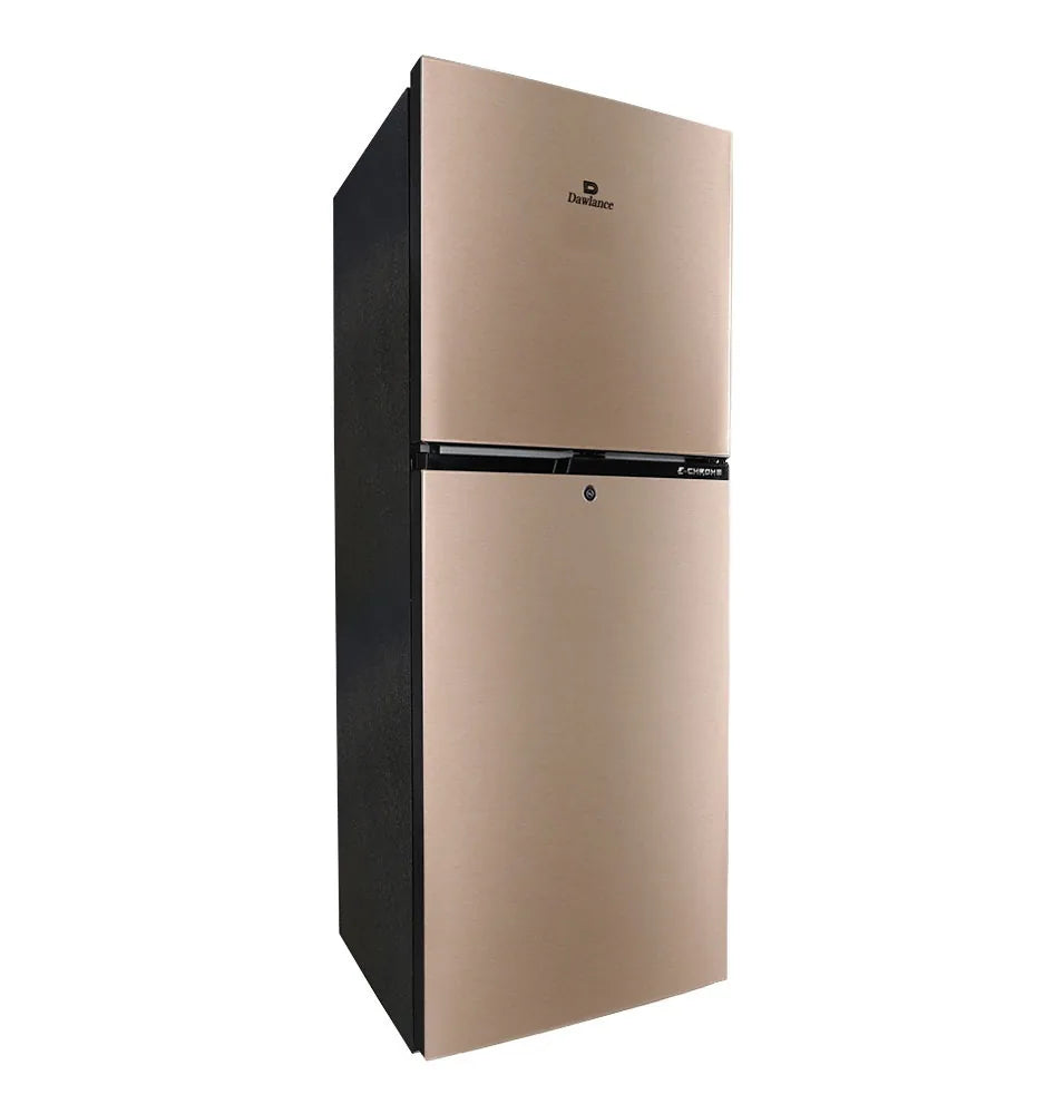 Dawlance 9173 WB E-Chrome Hairline Golden Refrigerator open view