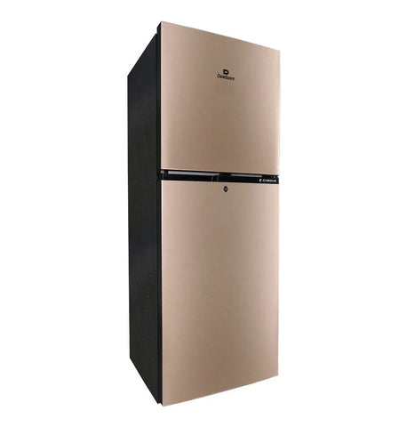 Dawlance 9173 WB E-Chrome Hairline Golden Refrigerator open view
