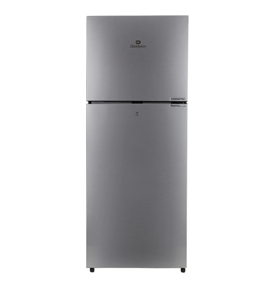 Dawlance 9173 WB FH LVS Chrome Pro Hairline Silver Refrigerator – front view