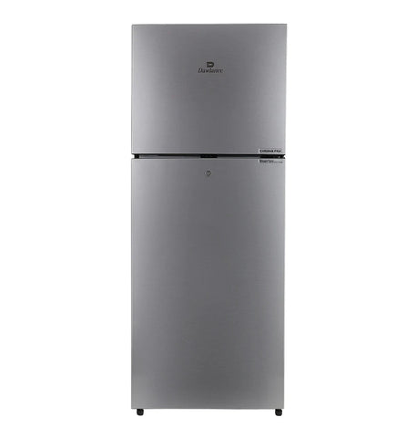 Dawlance 9173 WB FH LVS Chrome Pro Hairline Silver Refrigerator – front view