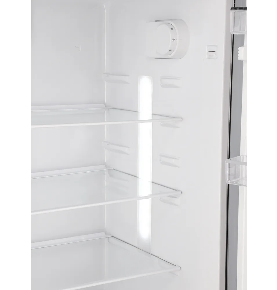 Dawlance 9191 WB Chrome Pro Hairline Silver Refrigerator close up