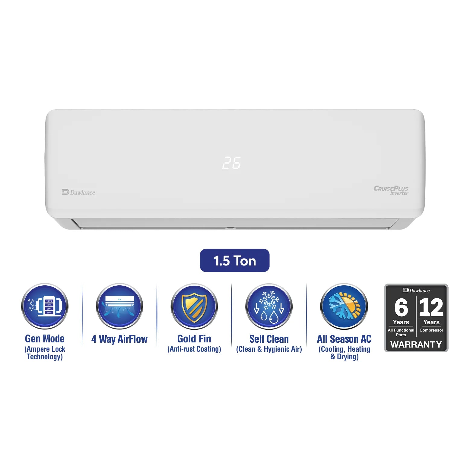 Dawlance Cruise Plus Inverter 30 1.5 Ton AC – front view