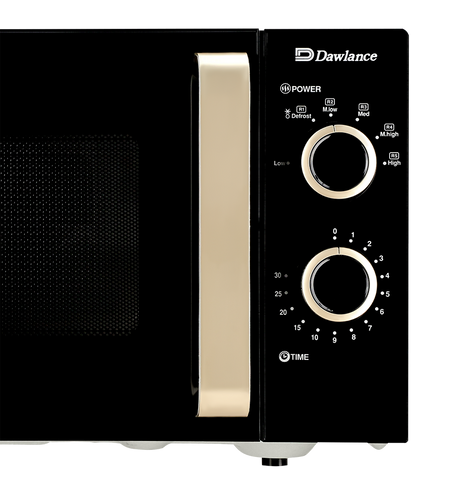 Dawlance DW-374 Silver Heating Microwave Oven Control Panel and Dials View