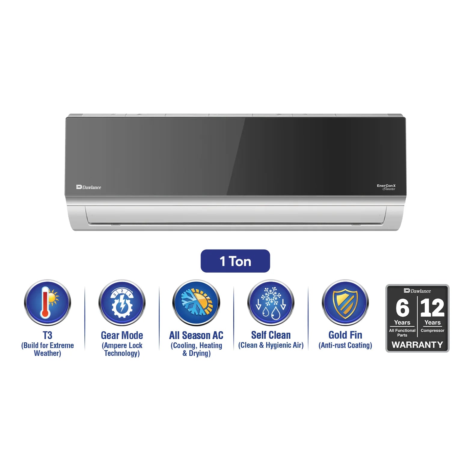 Dawlance EnerCon X 15 T3 Inverter 1 Ton AC – front view