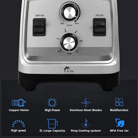 Elite ECJB-200 side view | Elite ECJB-200 Commercial Blender | ShandaarBuy