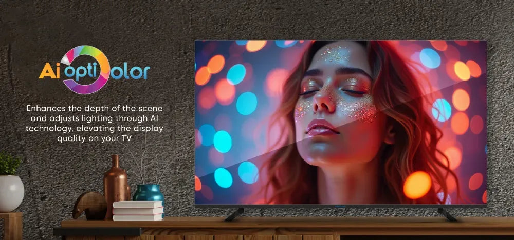 EcoStar 65" CX-65M980 4K QD Mini LED Google TV side view