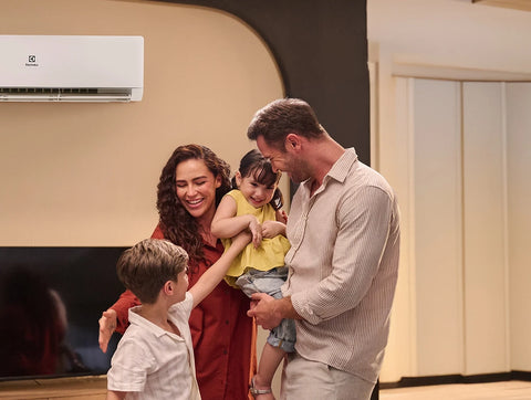 Electrolux Active Air 18K 1.5 Ton T3 Inverter Split AC Heat & Cool - White - family living room lifestyle view