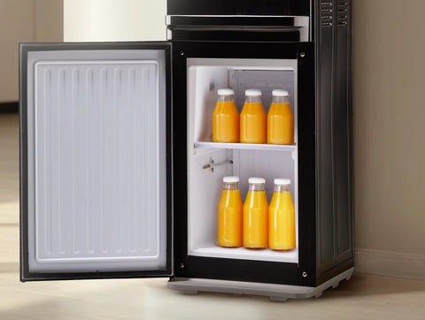 Electrolux ELWD-BP3T-DD Digital Display Water Dispenser with Refrigerator - Black - built-in refrigerator open