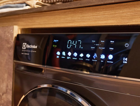 Electrolux ELWM-FL100 D G INV 10 kg Front Load Washer Dryer Inverter Fully Automatic - Black - touch control panel close-up