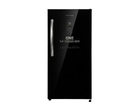 Gaba National GNR-2505 G.D Glass Single Door Refrigerator – Black – front view