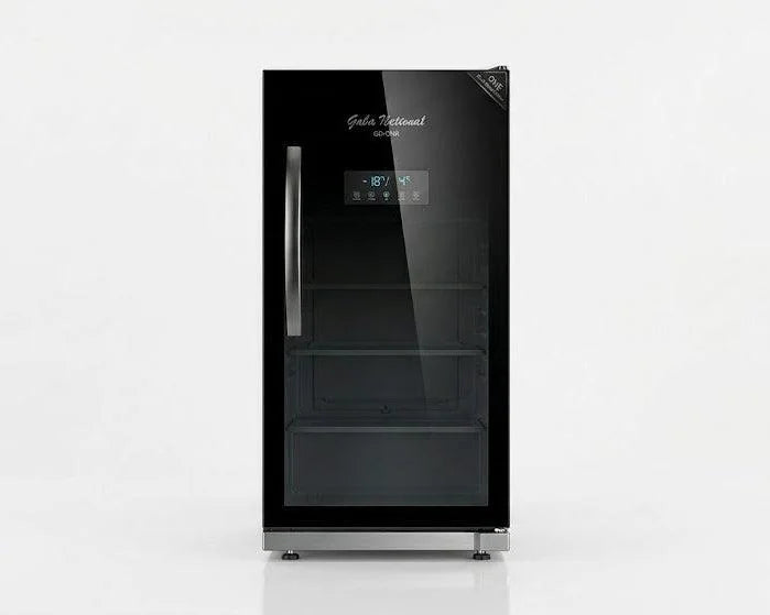Gaba National GNR-2507 G.D Glass Double Door Refrigerator – Black – front view
