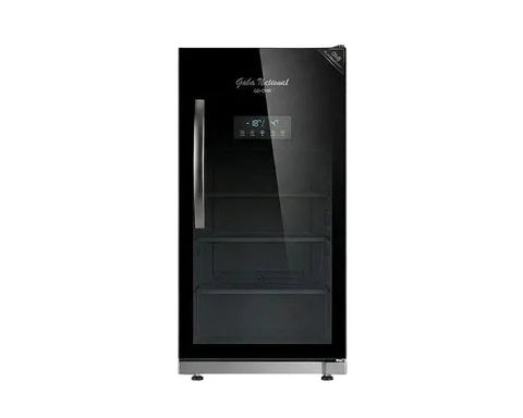 Gaba National GNR-2507 Inverter G.D Glass Double Door Refrigerator – Black – front view