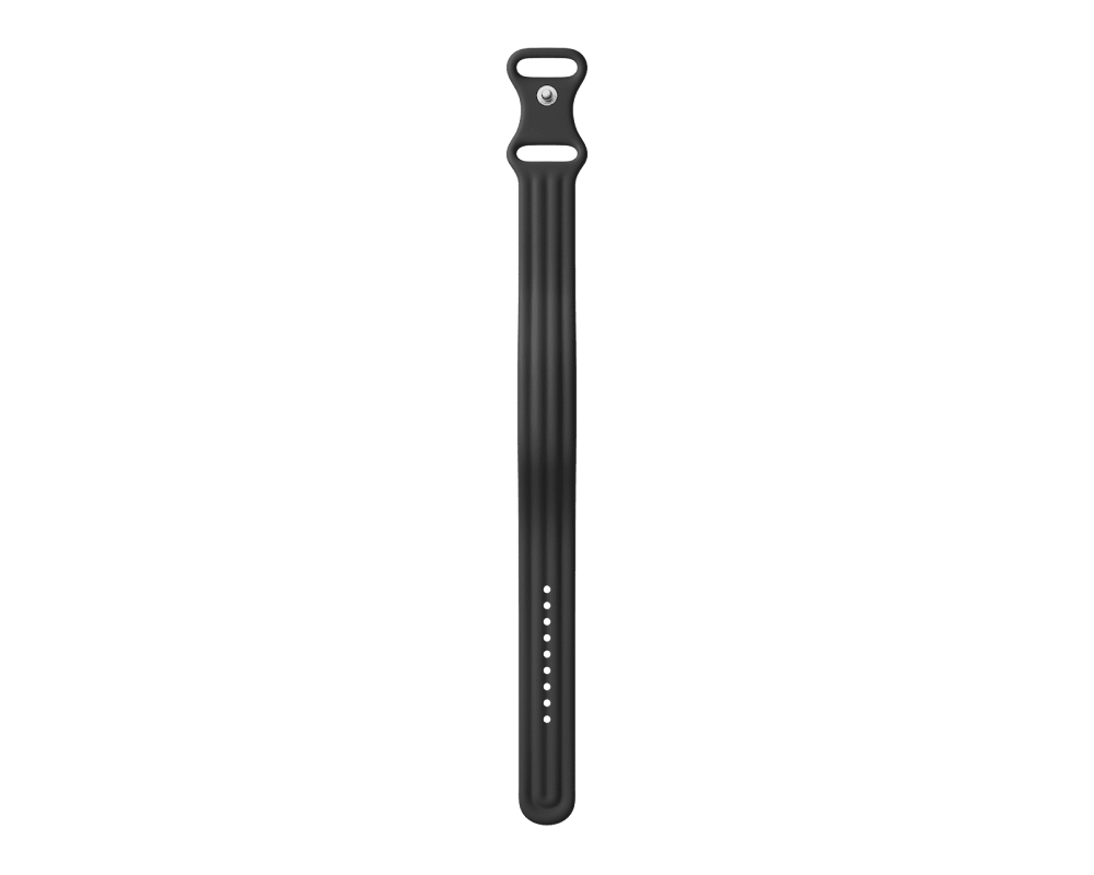 Google Fitbit Air Obsidian Active Band unfurled showing buckle and adjustment holes