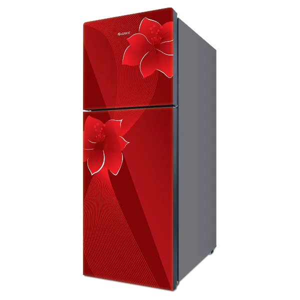 GREE Denali GR-D6460G 230L double-door refrigerator — floral finish view 3GREE Denali GR-D6460G 230L double-door refrigerator — alternate red finish view