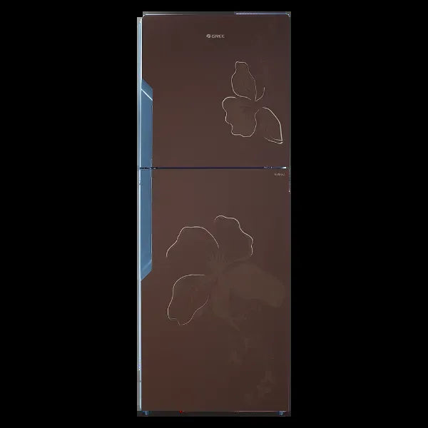 Gree GR-ES8768G Everest Glass Door Refrigerator 384 Litres – Brown Floral – front view