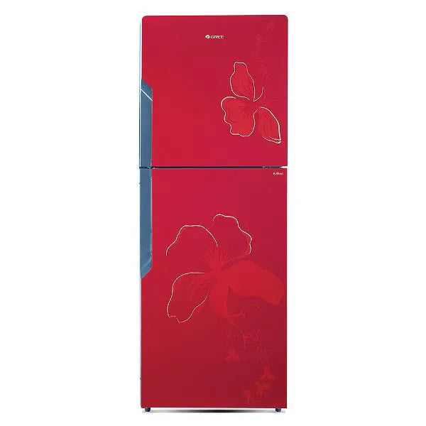 Gree GR-ES8890G Everest Glass Door Refrigerator 445 Litres – Red Floral – front view