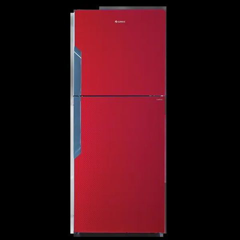 Gree GR-ES8890G Everest Glass Door Refrigerator 445 Litres – Red Textured – angle view