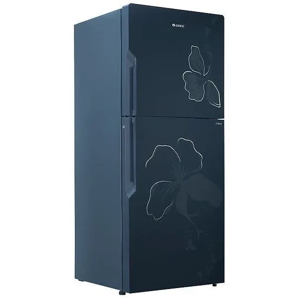 Gree GR-ES9978G Everest Glass Door Refrigerator 489 Litres – Black Floral – angle view