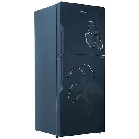 Gree GR-ES9978G Everest Glass Door Refrigerator 489 Litres – Black Floral – angle view