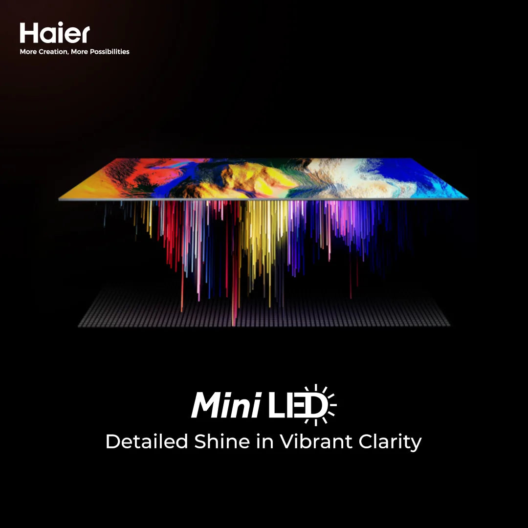 Haier 75" H75M80FUX QLED 4K Google TV detail view