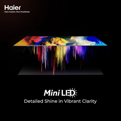 Haier 75" H75M80FUX QLED 4K Google TV detail view